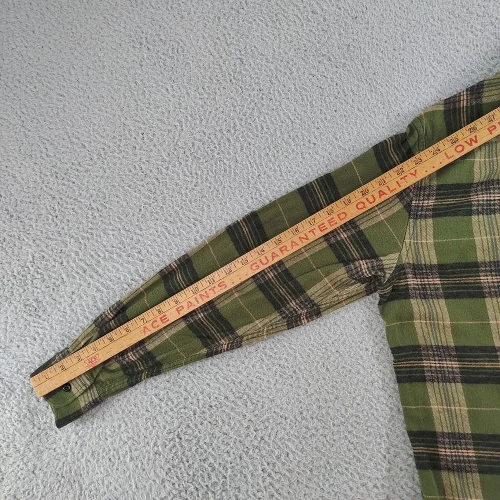 Oddstory Brewing Co Flannel Shirt Men Large Green Plaid Button Up Chattanooga